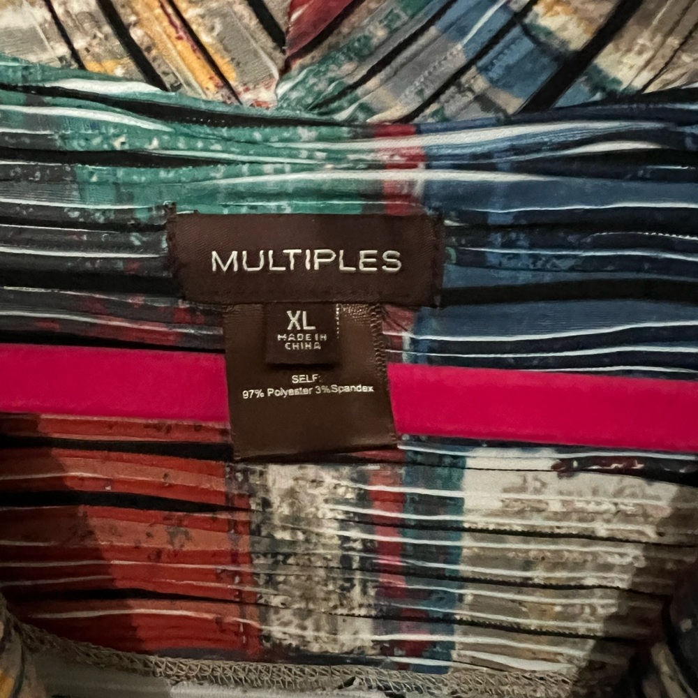 Multiples Striped Multicolor Button Jacket - image 3
